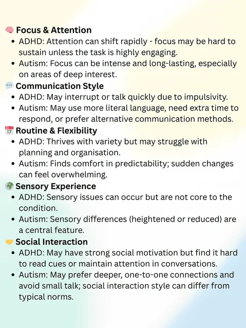 adhd vs autism