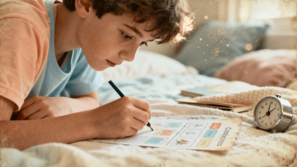 an autistic boy solving puzzles